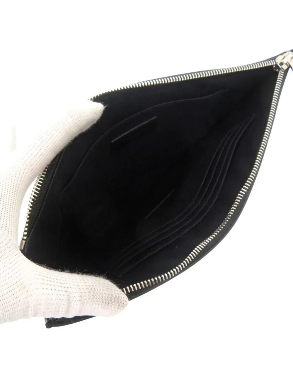 Saint Laurent Paris Leather Black Star Clutch Bag